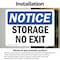 Signmission Storage No Exit, 5 in W x Rectangle, Vinyl Decal OS-2PACK-NS-D-35-L-16622 - alternate 4